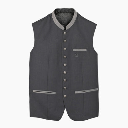 Black Woven Lederhosen Vest Men
