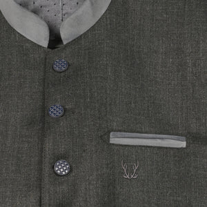 Men's Classic Grey Wool Lederhosen Waistcoat