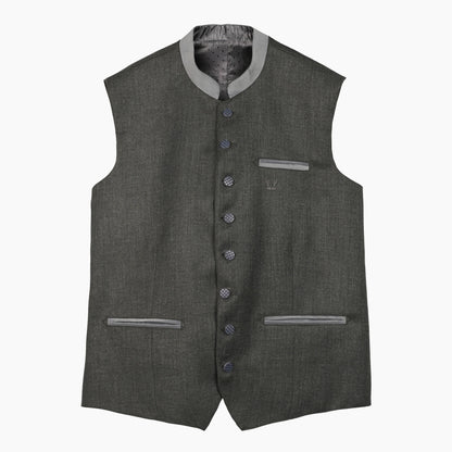 Men's Classic Grey Wool Lederhosen Waistcoat