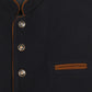 Men's Deep Navy Tweed Lederhosen Vest