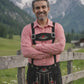 Lederhosen Men Adler Black with Suspenders