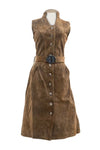 Tracht-inspired Women's Leather Coat - Elsa Coffee Brown